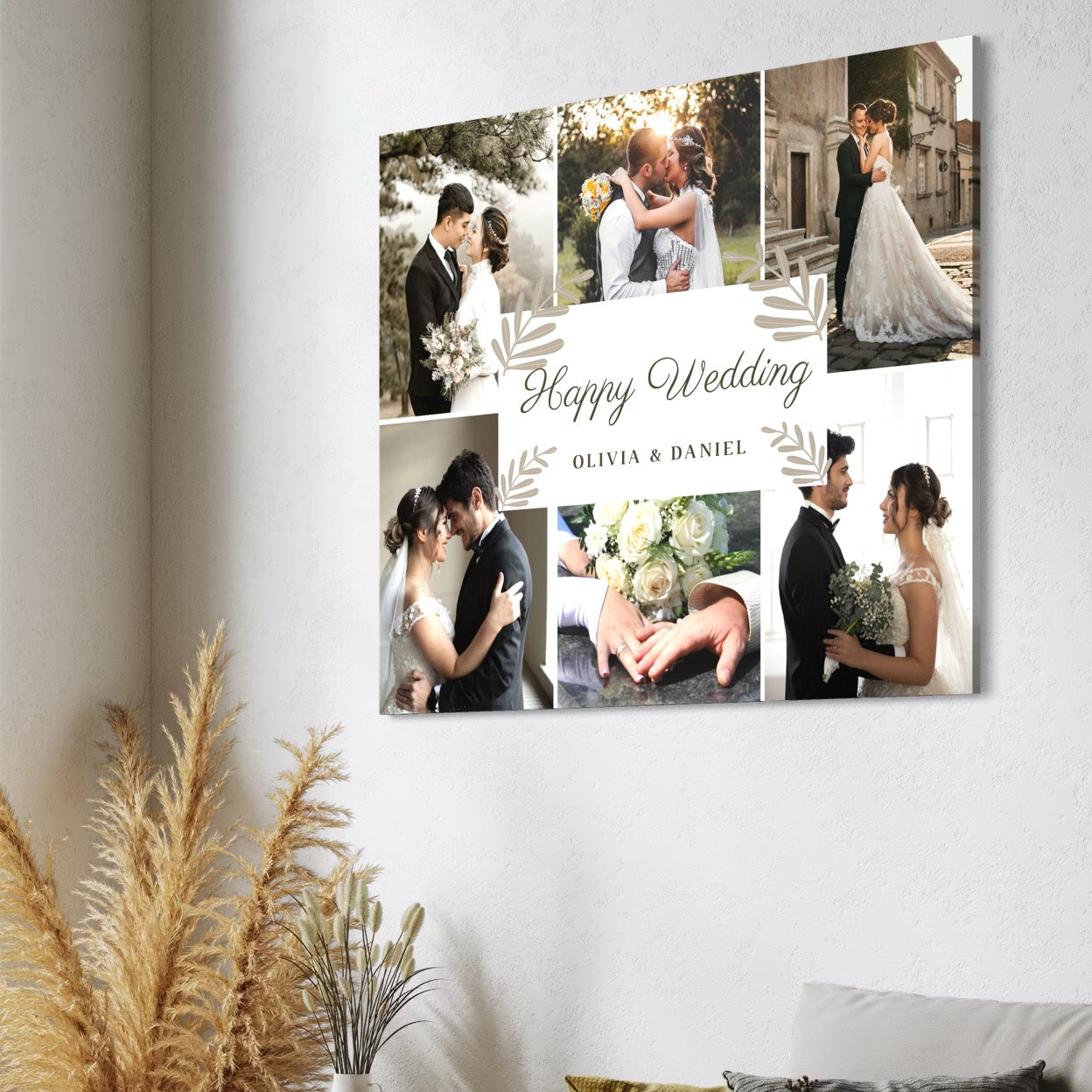 Tablou canvas cu colaj fotografii nunta, tablou canvas pentru perete